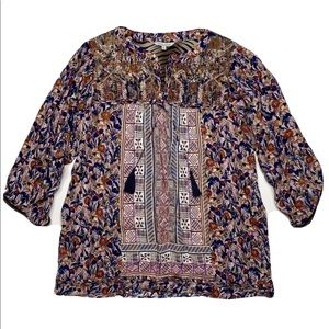 John Mark Women Size M Floral Embroidered Blouse